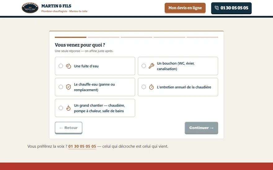 La machine à devis en ligne, en situation sur la maquette