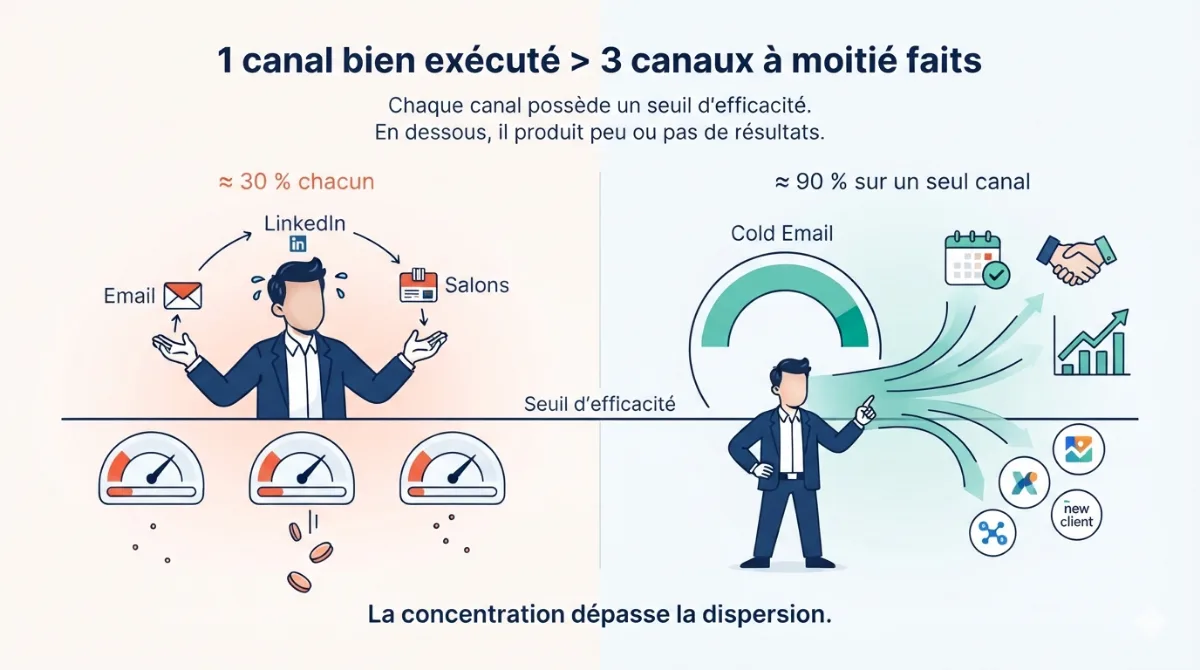 Un canal bien exécuté vaut mieux que trois canaux à moitié faits : la notion de seuil d'efficacité.
